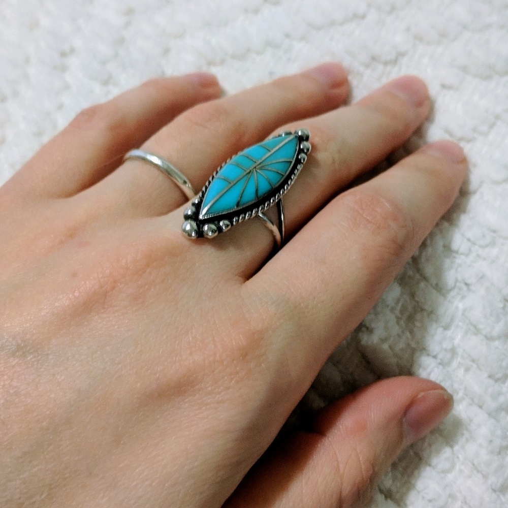 Vintage Sterling Silver Turquoise Ring